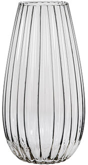 Alessandro Vaas - glas - streep relief -?15 x 15 x 30 cm - bloemenvaas