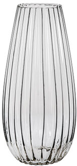 Alessandro Vaas - glas - streep relief -?18 x 18 x 40 cm - bloemenvaas