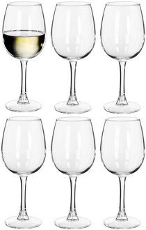 Alessandro Witte Wijnglazen King - 6x stuks - glas - 350 ml - H19 cm