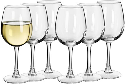 Alessandro Witte Wijnglazen King - 6x stuks - glas - 400 ml - H22 cm