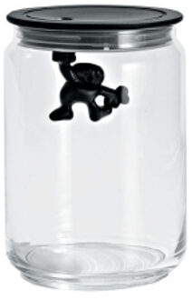 Alessi Gianni - Glazen pot met deksel 15 cm - Zwart