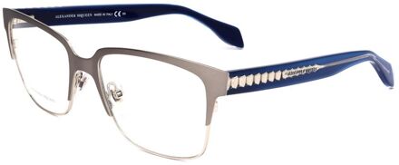Alexander McQueen Am0081o Metalen Bril - maat Grijs