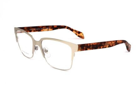 Alexander McQueen Am0088oa Gouden Bril Beige
