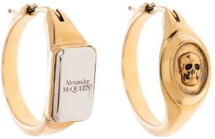 Alexander McQueen Antieke Gouden en Zilveren Hoepeloorbellen Alexander McQueen , Yellow , Dames - ONE Size