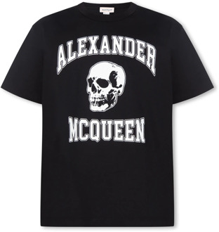 Alexander McQueen Bedrukt T-shirt Alexander McQueen , Black , Heren - 2Xl,Xl,L,M,S