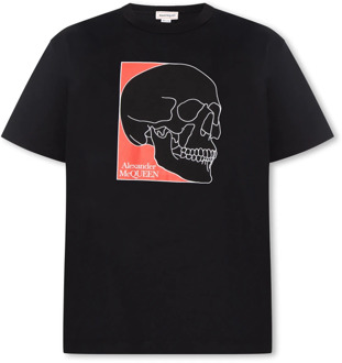 Alexander McQueen Bedrukt T-shirt Alexander McQueen , Black , Heren - L,M,S