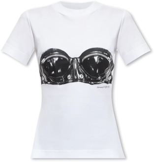 Alexander McQueen Bedrukt T-shirt Alexander McQueen , White , Dames - L,M,S,Xs