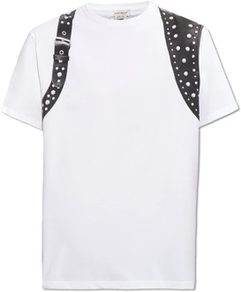 Alexander McQueen Bedrukt T-shirt Alexander McQueen , White , Heren - 2Xl,Xl,M