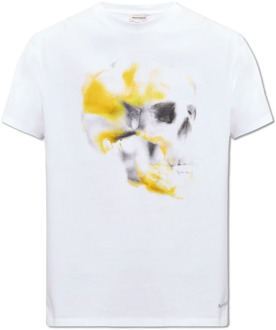 Alexander McQueen Bedrukt T-shirt Alexander McQueen , White , Heren - Xl,L,M,S