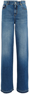 Alexander McQueen Blauwe Jeans met 3,5 cm Hak Alexander McQueen , Blue , Dames - W28