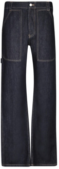 Alexander McQueen Blauwe Straight-Leg Jeans Alexander McQueen , Blue , Heren - L,M