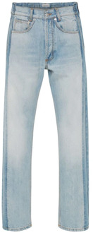 Alexander McQueen Blauwe Worker Gepatchte Straight-Leg Jeans Alexander McQueen , Blue , Heren - L,M