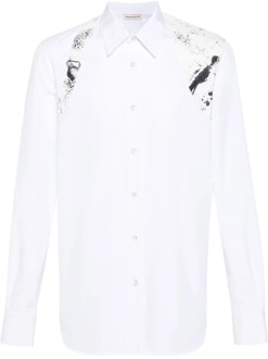 Alexander McQueen Casual Shirts Alexander McQueen , White , Heren - Xl,L,M