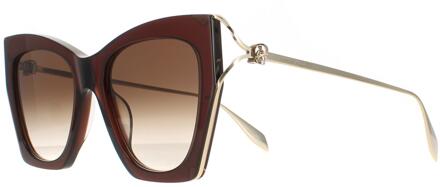 Alexander McQueen Cat Eye Dames Bruin Gold Bruin Gradient AM0375S - maat