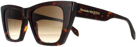 Alexander McQueen Cat Eye Dames Dark Havana Bruin Gradiënt AM0299S - maat