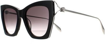 Alexander McQueen Cat Eye Dames Zwart Silver Grijs Gradient AM0375S