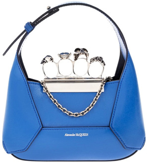 Alexander McQueen Donkerblauwe Juwelen Mini Schoudertas Alexander McQueen , Blue , Dames - ONE Size