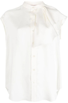 Alexander McQueen Elegante Ivoor Zijden Shirt Alexander McQueen , White , Dames - M,S,Xs