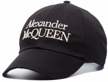 Alexander McQueen Geborduurde baseballpet Alexander McQueen , Black , Heren - L,M,S