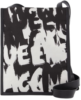 Alexander McQueen Gedrukte nylon schoudertas voor je telefoon Alexander McQueen , Black , Unisex - ONE Size