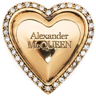 Alexander McQueen Gouden Lace Lock met Hart Bedel Alexander McQueen , Beige , Dames - ONE Size