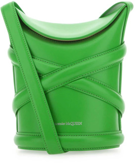 Alexander McQueen Grasgroene Curve Bucket Hat Alexander McQueen , Green , Dames - ONE Size