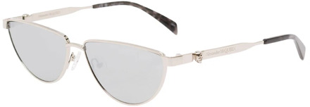 Alexander McQueen Grijze zonnebril met metalen frame Alexander McQueen , Gray , Dames - ONE Size