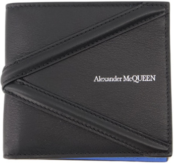 Alexander McQueen Harnas Portemonnee met Klep Sluiting Alexander McQueen , Black , Heren - ONE Size