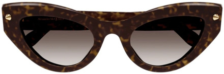 Alexander McQueen Iconische zonnebril - Cat-Eye stijl Alexander McQueen , Brown , Dames - ONE Size