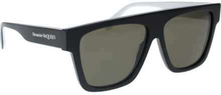 Alexander McQueen Iconische zonnebril voor vrouwen Alexander McQueen , Black , Dames - 59 MM