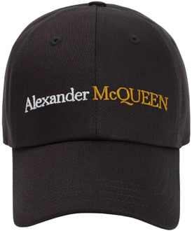 Alexander McQueen Klassieke Logo Bicolor Zwart Goud Hoed Alexander McQueen , Black , Heren - L,M
