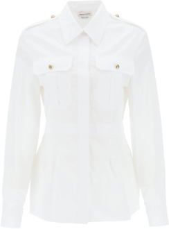 Alexander McQueen Klassieke Witte Button-Up Overhemd Alexander McQueen , White , Dames - S
