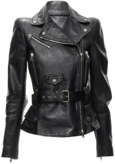 Alexander McQueen Leather outerwear Alexander McQueen , Black , Dames - 2XS
