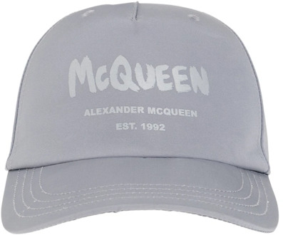 Alexander McQueen Logo Print Grijze Baseballpet Alexander McQueen , Gray , Heren - L,M