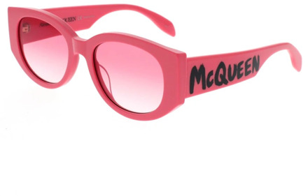 Alexander McQueen McQueen Graffiti Ovale Zonnebril Alexander McQueen , Pink , Unisex - 54 MM