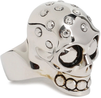 Alexander McQueen Metallic Skull Ring Alexander McQueen , Gray , Heren - 58 Mm,60 MM