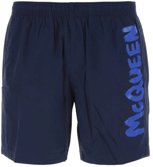 Alexander McQueen Navy Blauwe Zwembroek Alexander McQueen , Blue , Heren - M,S