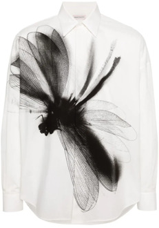Alexander McQueen Overhemd met Libelleprint Alexander McQueen , White , Heren - M,S