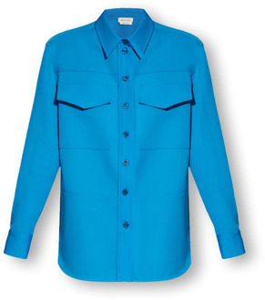 Alexander McQueen Overhemd met zakken Alexander McQueen , Blue , Dames - Xs,2Xs