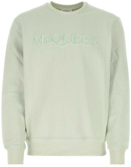 Alexander McQueen Pastelgroen Katoenen Sweatshirt voor Heren Alexander McQueen , Green , Heren - Xl,L,M