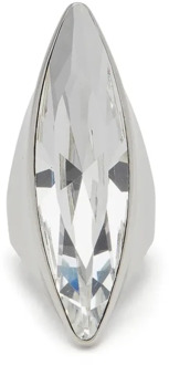 Alexander McQueen Puntige Kristallen Ring in Antiek Zilver Alexander McQueen , Gray , Dames - 54 Mm,52 MM