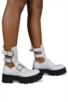 Alexander McQueen Rave gesplaarzen wit - maat