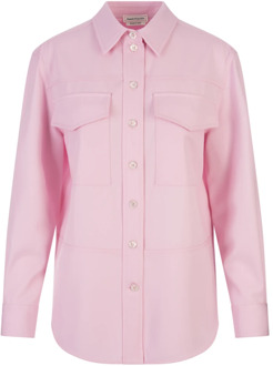 Alexander McQueen Roze Grain de Poudre Overhemd Alexander McQueen , Pink , Dames - S,Xs,2Xs