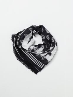 Alexander McQueen Schedelprint Zijden Sjaal Zwart