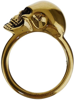 Alexander McQueen Side Skull Ring - Stoer en stijlvol Alexander McQueen , Yellow , Dames - 50 MM