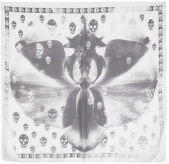 Alexander McQueen Sjaal met Grafische Print en Logo Patch Alexander McQueen , Beige , Dames - ONE Size