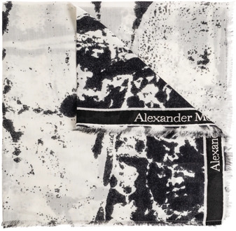 Alexander McQueen Sjaal met logo Alexander McQueen , Black , Heren - ONE Size