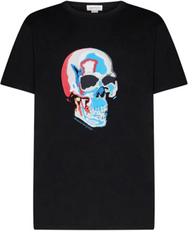 Alexander McQueen Skull Print Katoenen T-shirt Alexander McQueen , Black , Heren - XL