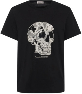Alexander McQueen Skull Print Katoenen T-Shirt in Zwart Alexander McQueen , Black , Heren - Xl,L,M,S
