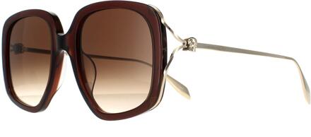 Alexander McQueen Square Dames Bruin Gold Bruin Gradient AM0374S - maat